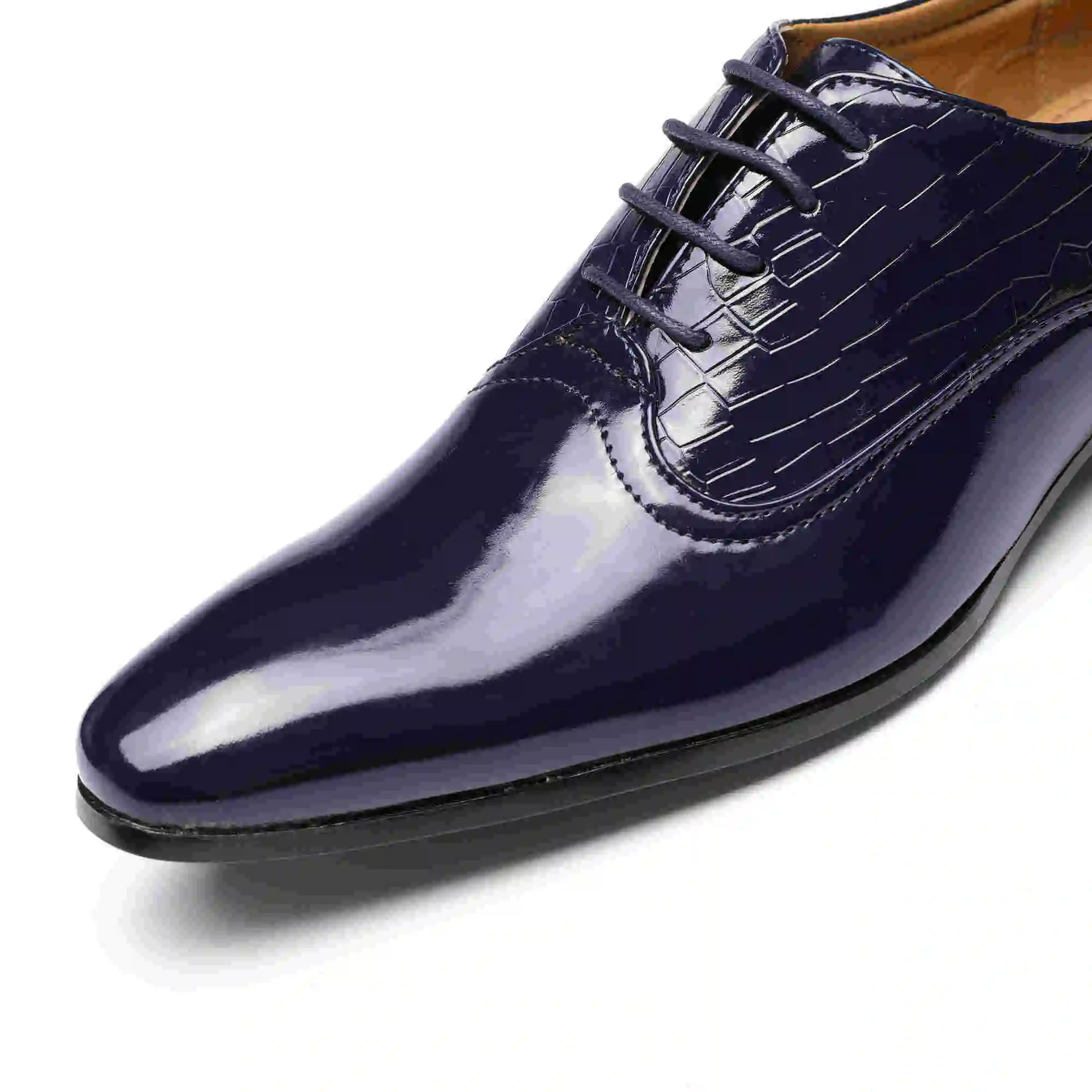 Classic Fashion Military Army Boots With Shoelaces Shine Leather Black