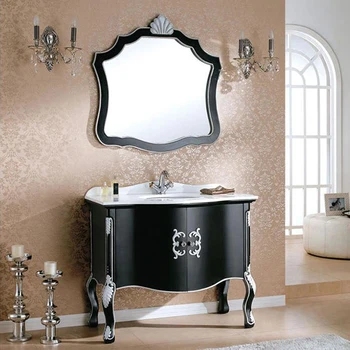 Modern Design Solid Wood Floor Standing Mirror Vanity Bathroom Wc