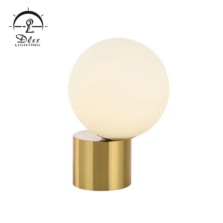 Creative art design gold iron white glass ball G9 Bedside reading table lamp lighting