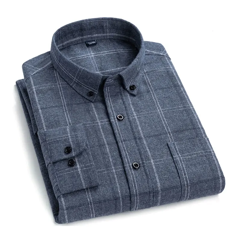 Camicie rosse casual a maniche lunghe Camicia in cotone scozzese fantasia da uomo909_voghion.com