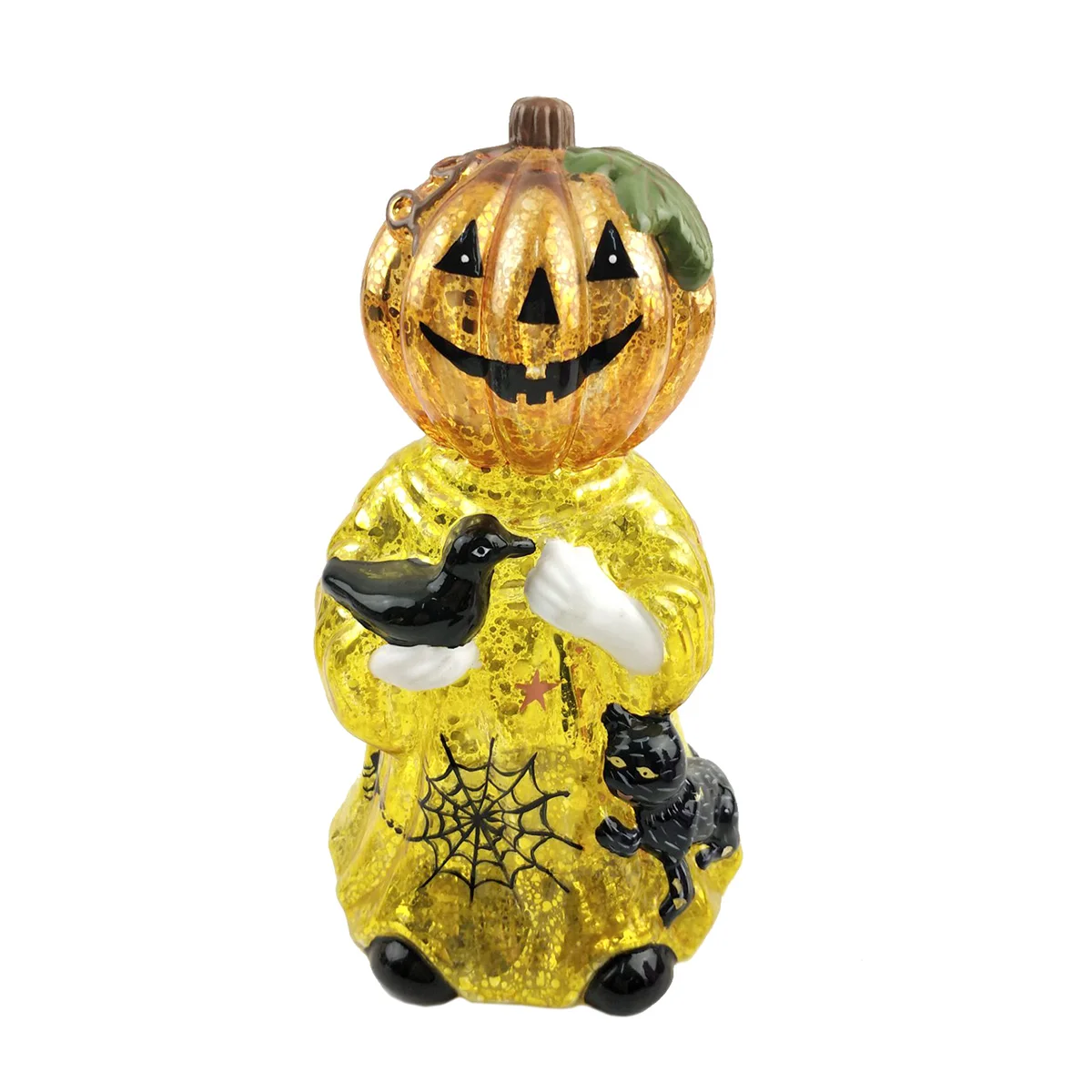 2022 customized blown glass table home ornament pumpkin ghost Halloween witch pumpkin light decoration details