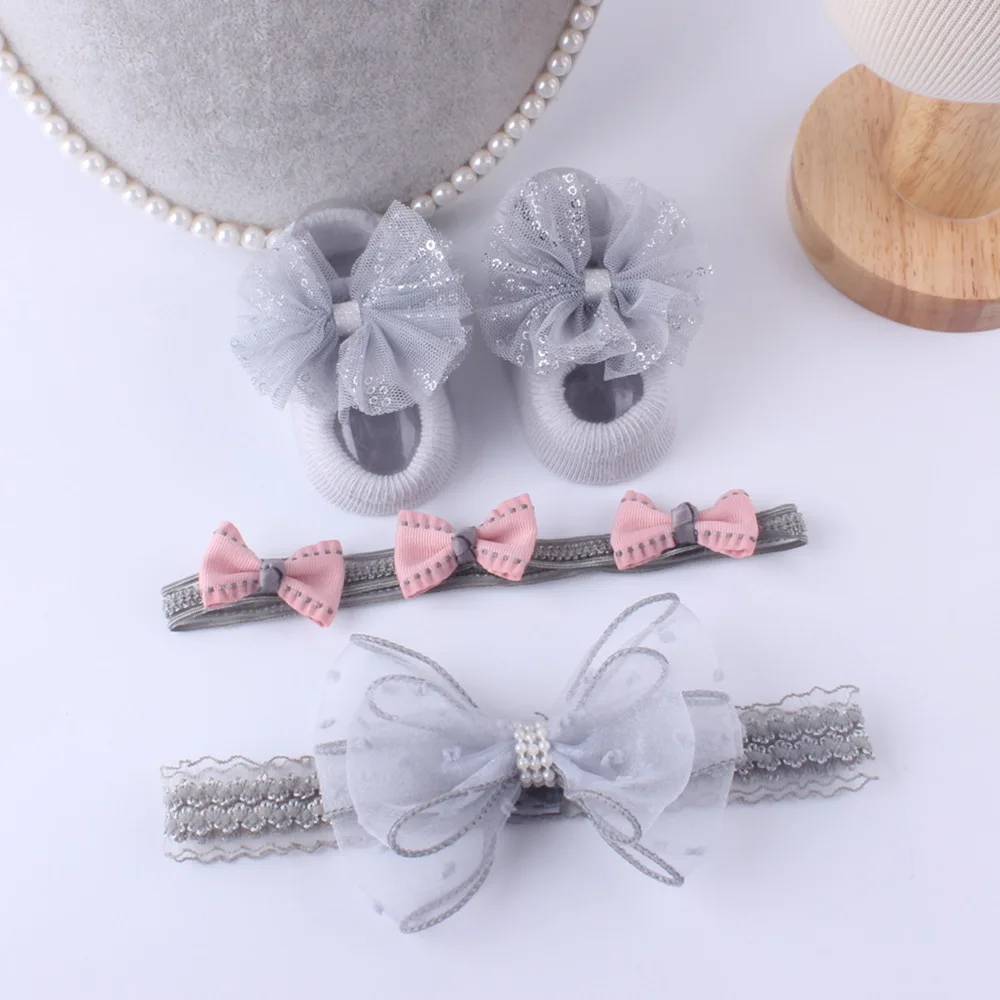 Fashion Baby Headband Socks Set Flower Baby Girl Headbands Hair