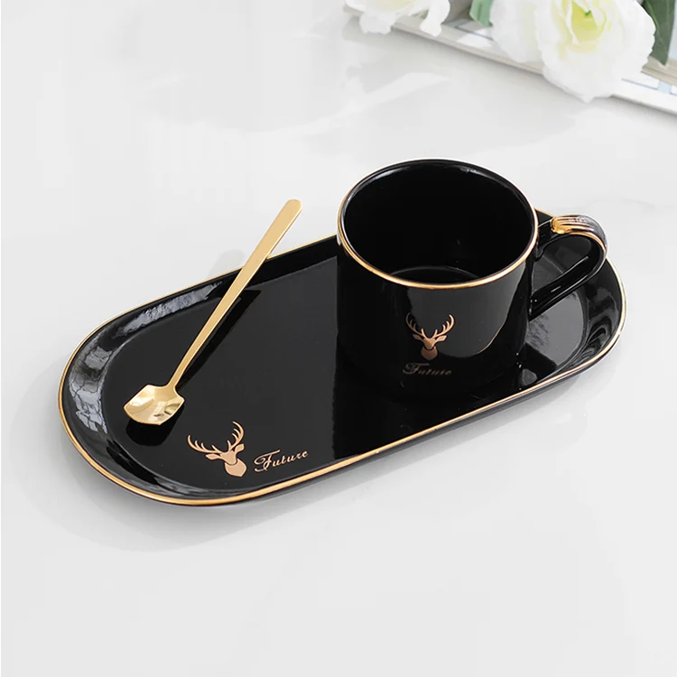 Wholesale Custom Unique Wave Shapes Cheap High Quality White Ceramic Cups With Saucer