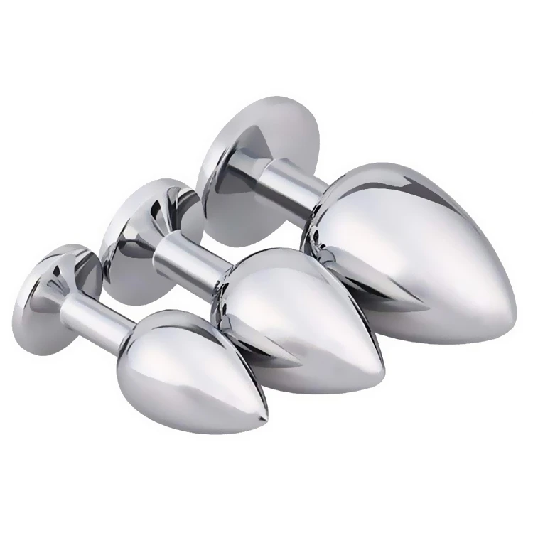 Factory Wholesale Silver Anal Plug Stainless Steel With Jewel Cheap