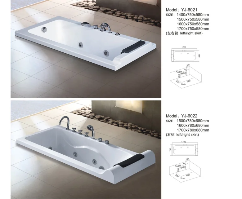 YJ6021 High quality 1 person indoor spa bathtub jacuzzi hot tub for apartment