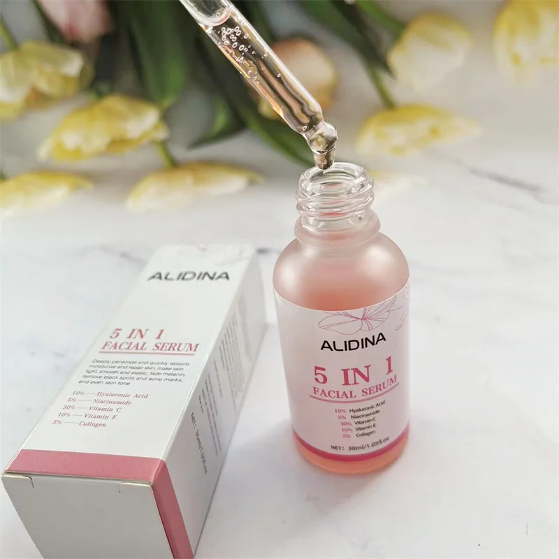 5 in 1 Facial Serum Whitening Anti Age Face Serum with 30% Vitamin C 5%  Niacinamide 10% Vitamin E Serum