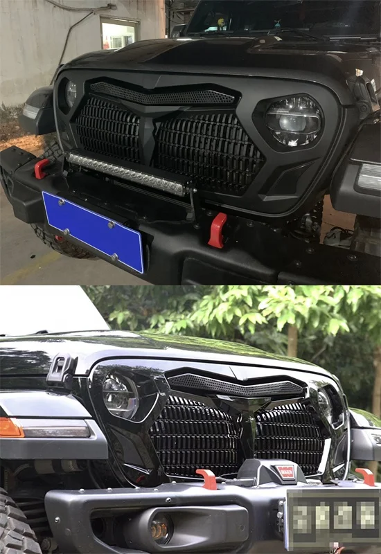 Front grille for Jeep Wrangler JL 2018+ accessories 4x4 offroad black grille for Jeep