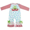 Hot selling onesie baby romper white dot Christmas Boots Embroidery baby clothes