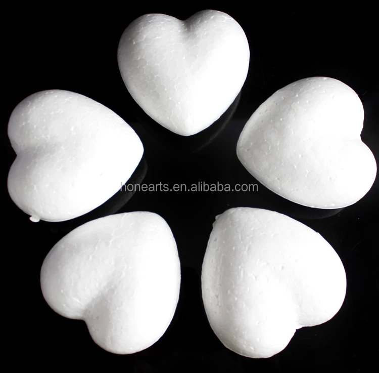 Various Size Styrofoam Balls Light Weight White Foam Balls Eggs Heart Shaped Star Craft Poly
