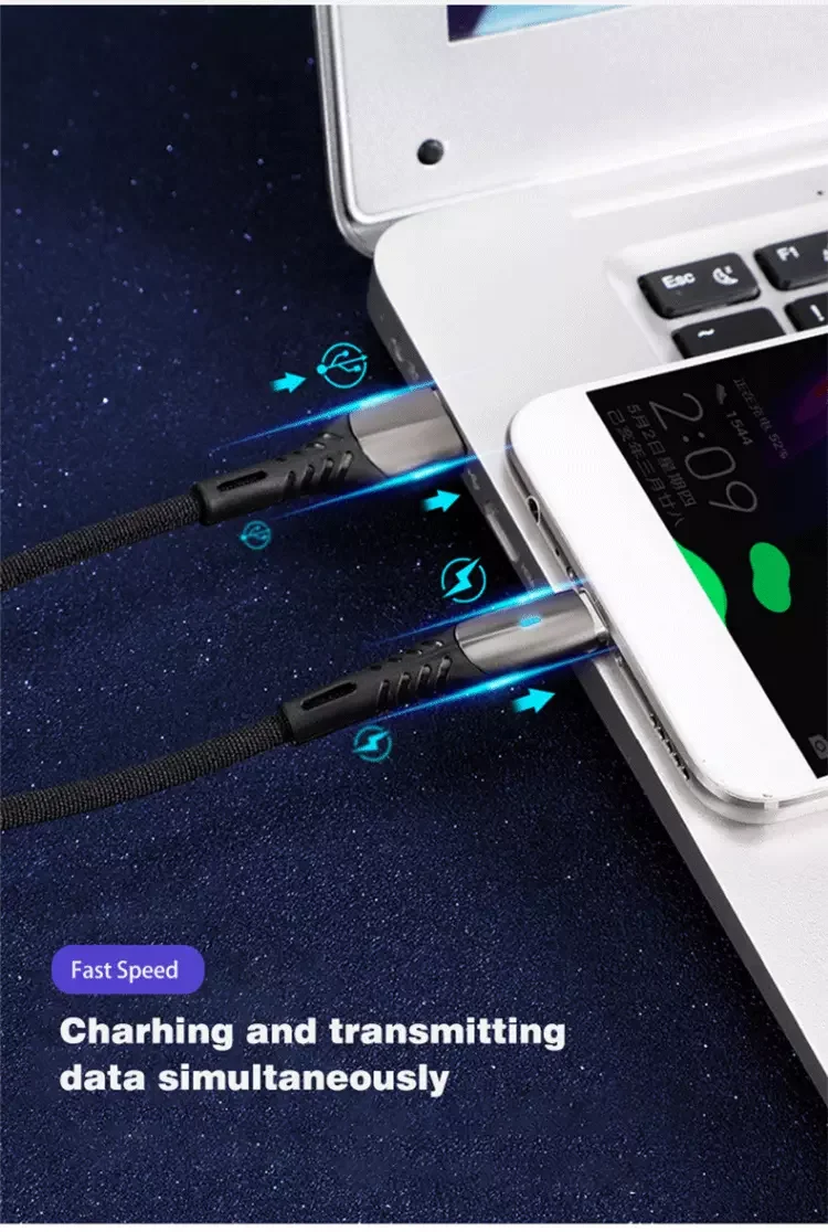 Factory Direct Price New LED Indicator 3A USB-C Charging Data Type C Fast Charging USB Cable for Samsung,Huawei - ANKUX.COM