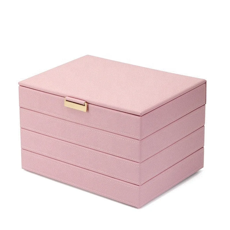Popular light color stacker style pu leather jewelry storage box-1.jpg