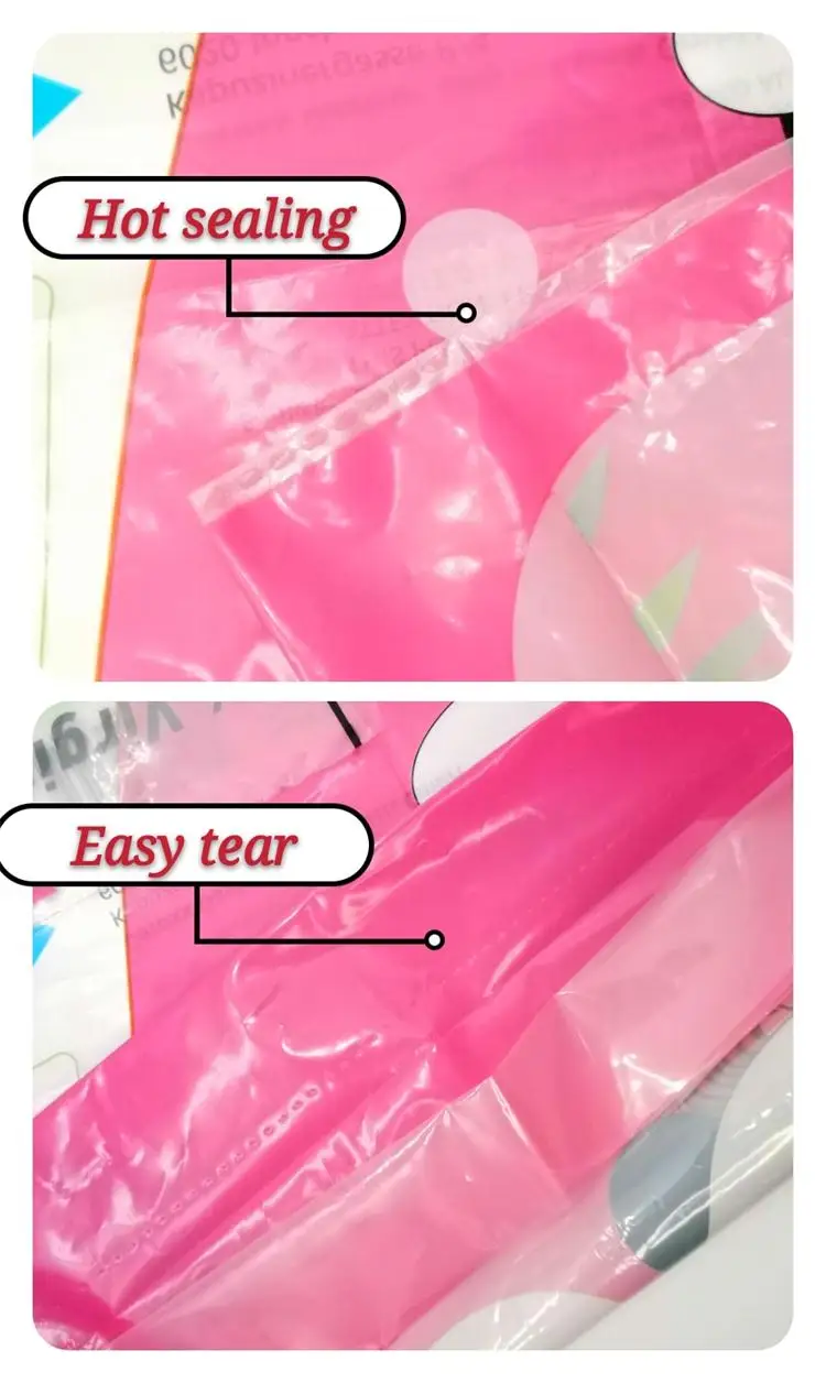 Low Price Custom Size Plastic Material Tissue Plastic Packaging Bag With Handle
