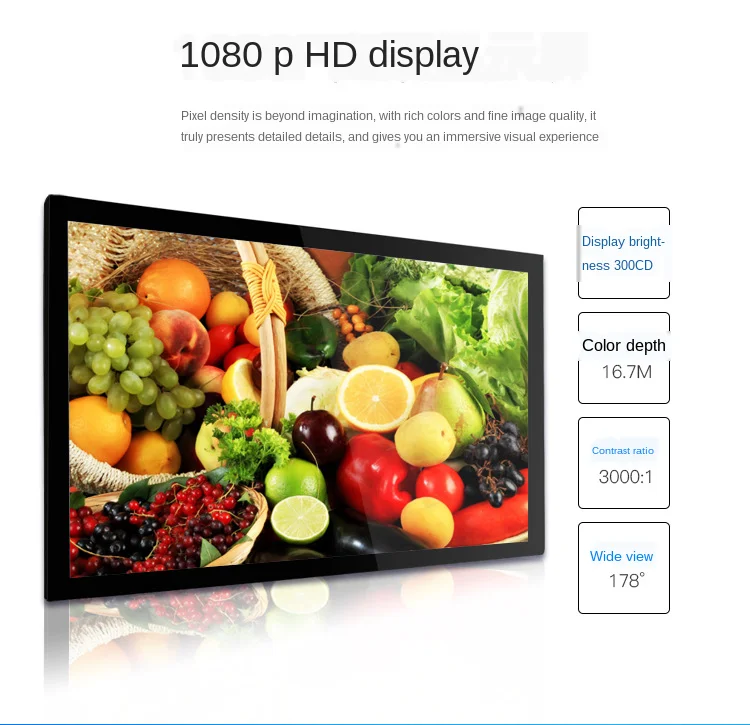 Factory cheap price Commercial Display 65"ultra thin floor standing advertising display video wall screen with fair price
