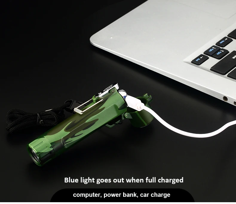 Outdoor Windproof USB Rechargeable Electric Waterproof Plasma Dual Arc Lighter for Survival, Tactical, Camping