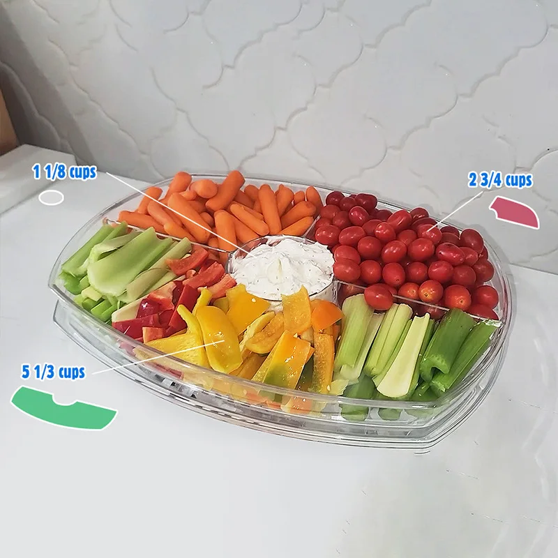 Ice Chilling Fruit Vegetable Tray Double Layer Transparent European