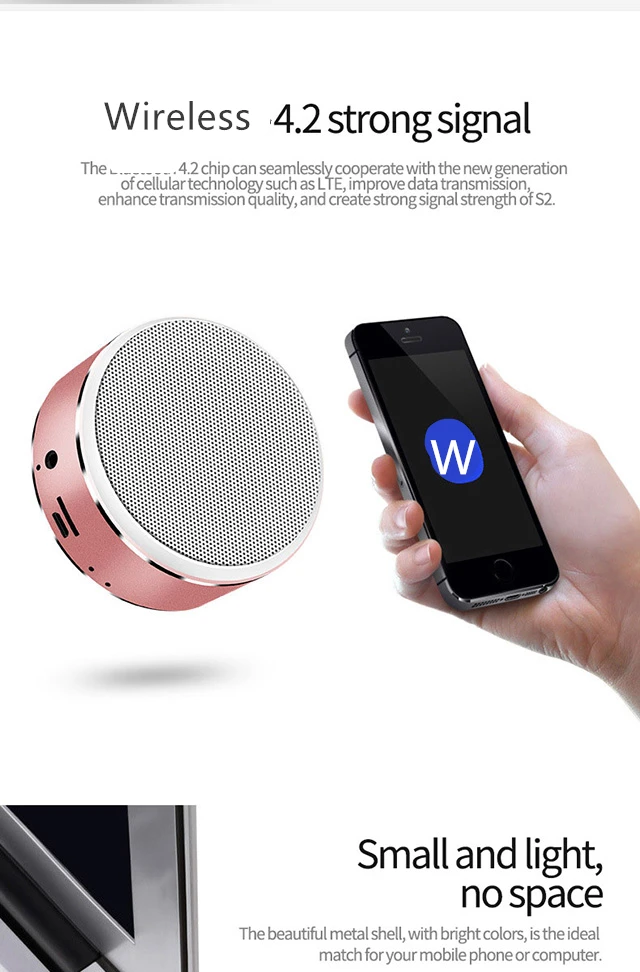 Enjoy Music Indoor Outdoor Mini Portable BT Wireless Speaker BOX Real Sound Audio Loudspeaker Rechargeable TF Card Audio Player - ANKUX.COM