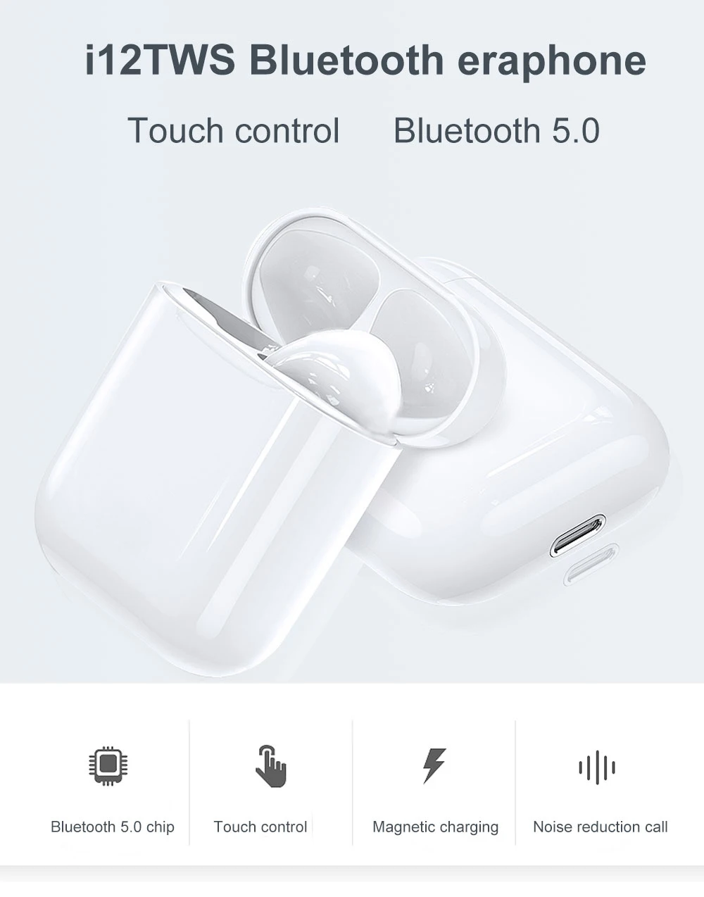 Originaux 1:1 Antibruit Sans Fil Tws Popup Appliqué Airpodes Air 1 Noir Mat  Auriculaire Bluetooth 50 Écouteurs I12 Tws - Buy Airpodes Appled I12 Tws  Product on Alibaba.com