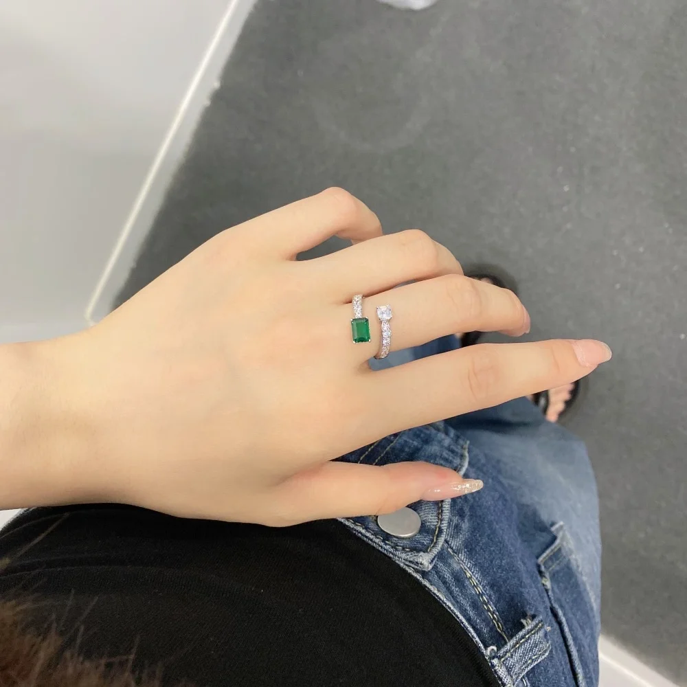 Women's S925 Sterling Silver Ring New Fine Gem Water Drop Geometric Bow Pagoda with Lab Diamond Gemstone Rings