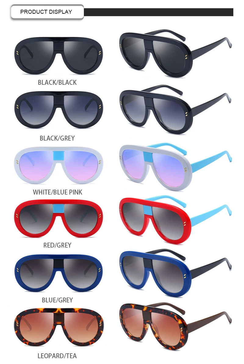 Comtom Logo Printing PC Frame Women Sunglasses Oversize Eyewear