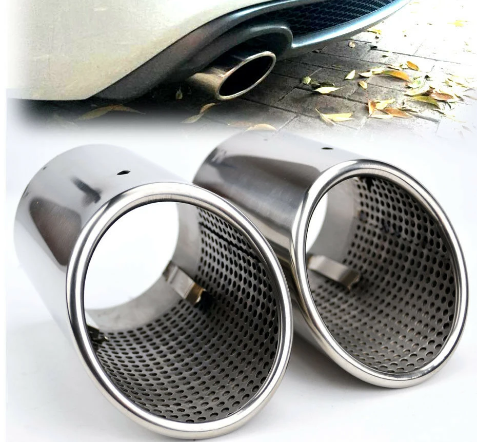 Exhaust Tailpipe Tail Pipe Tip Muffler Finisher End Trim Fit For Audi 