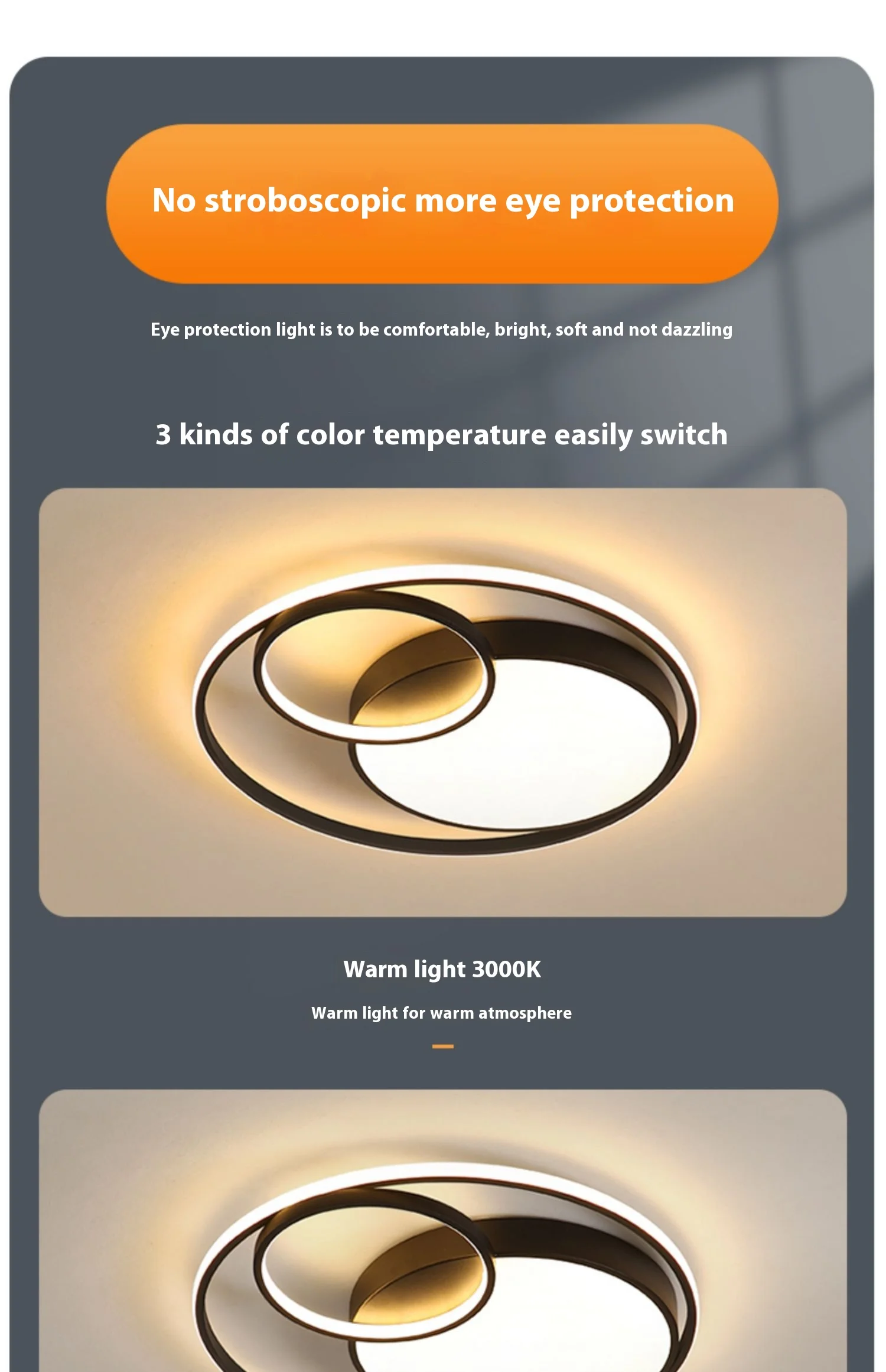 3CCT Black Gold Round Square Modern Chandelier Led Pendant Ceiling Lamp for Bedroom factory