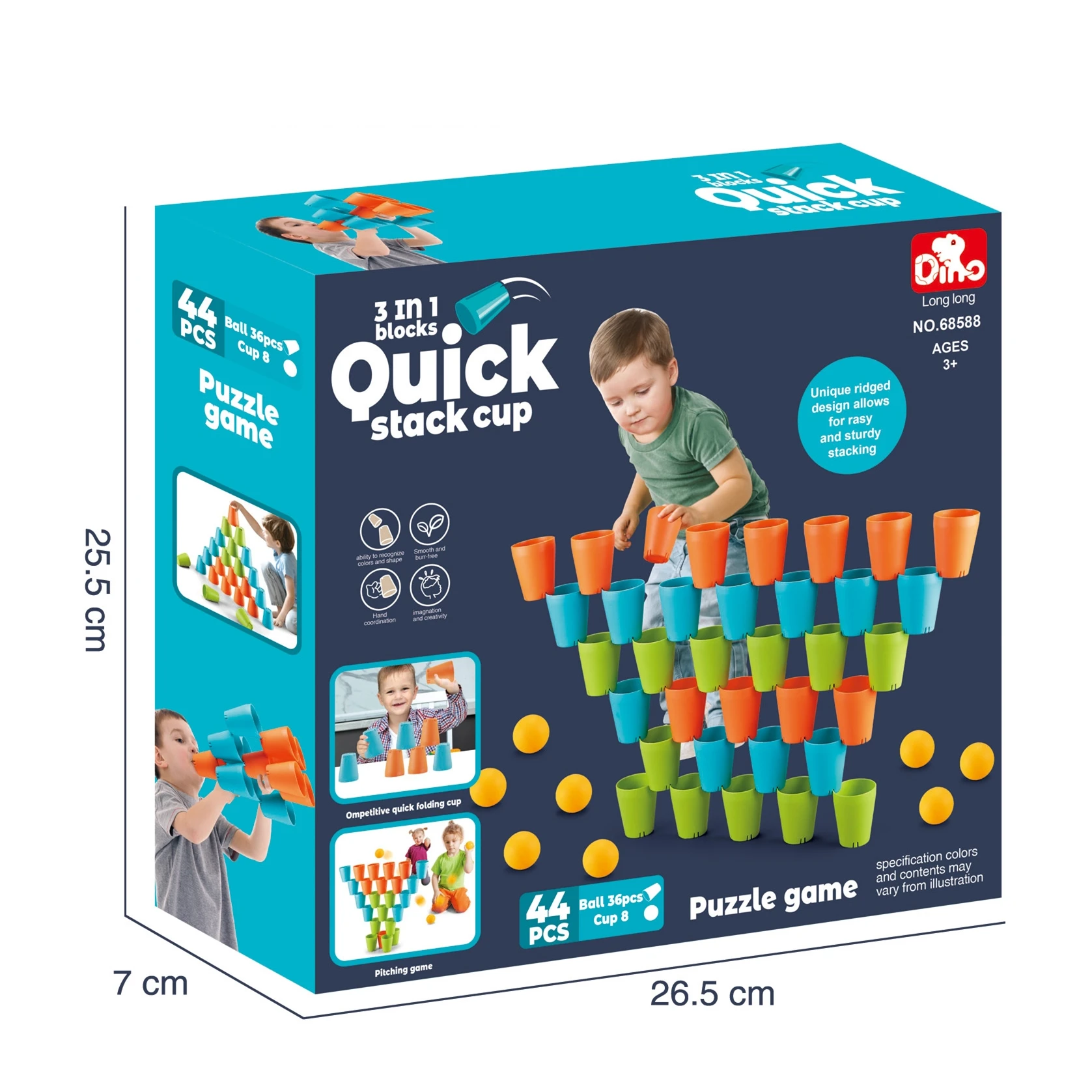 3 In 1 Building Block Interaction Pitching Quick Toss Game Folding Cup
