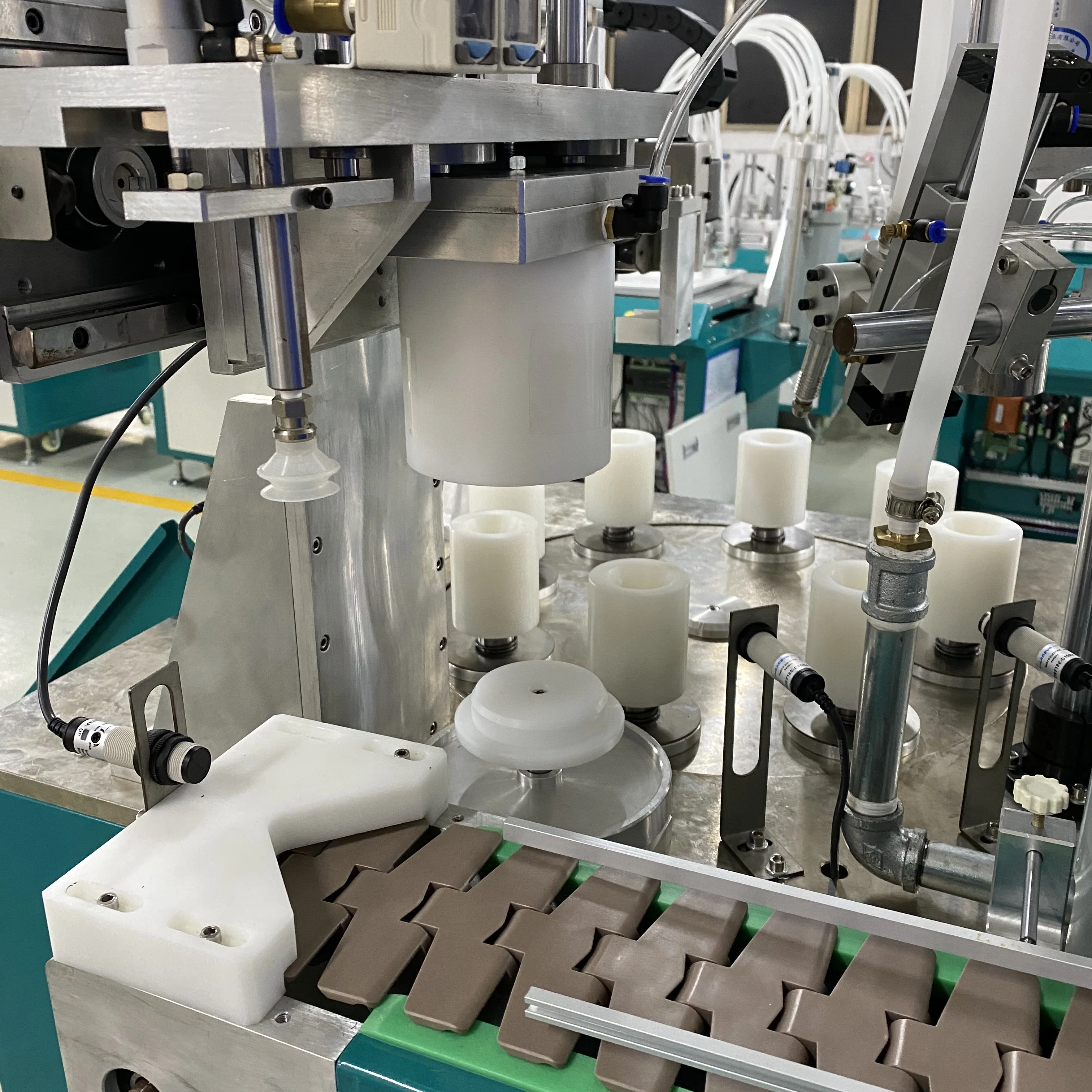 Led Bulb Semiautomatic Assembly Line Punching Gluing And Housing