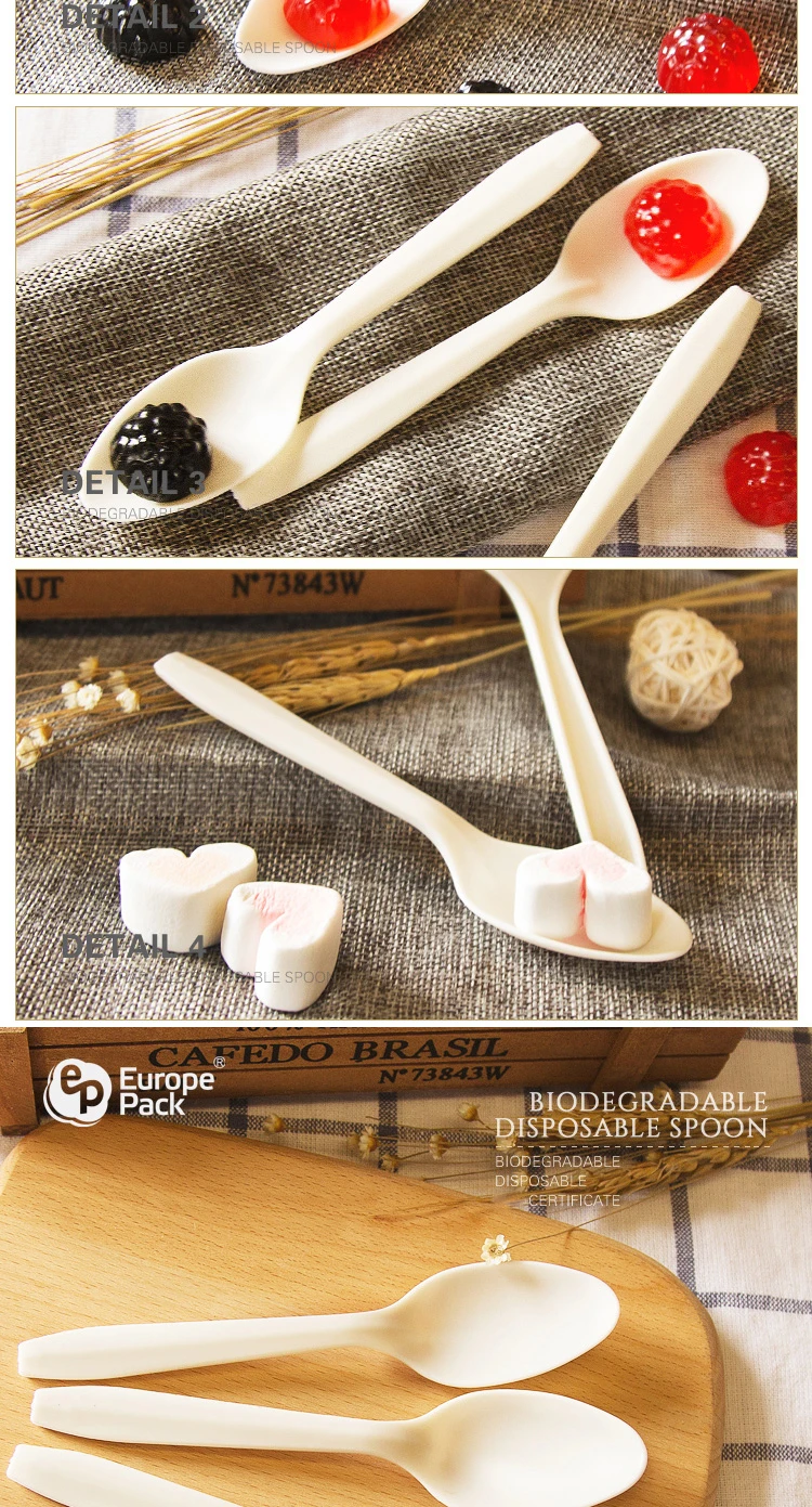 Inflight disposable cutlery nature plastic chinese soup spoon for sale