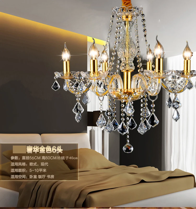 Zhongshan lighting wholesale Transparent candle chandelier traditional luxury crystal chandelier