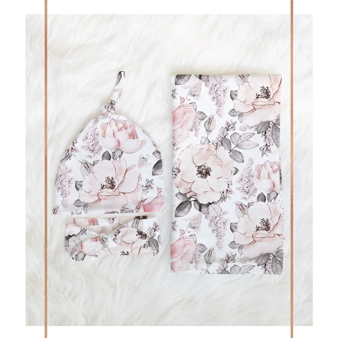 Newborn Swaddle Wrap Baby Receiving Blanket 3pcs Floral Swaddle Blanket
