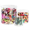 large acrylic decorative round tube display riser with lid for candy doll toy storage organizer