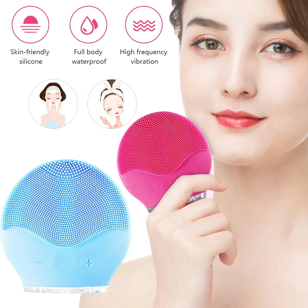 
Electric Mini Facial Cleansing Massager Brush For Wash Face Cleanser Machine Deep Clean Silicone Cleaner Massage Device 