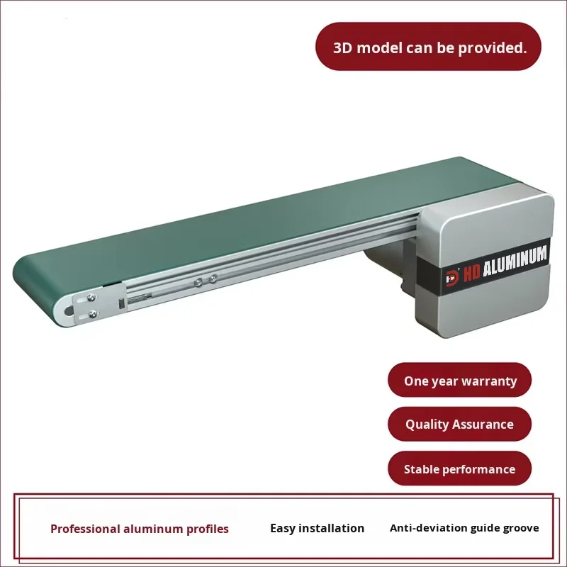 PVC Full Belt Electric Control Speed Adjustable Small Conveyor Accurate Positioning for Heat Sink Custom Cutting Processing factory