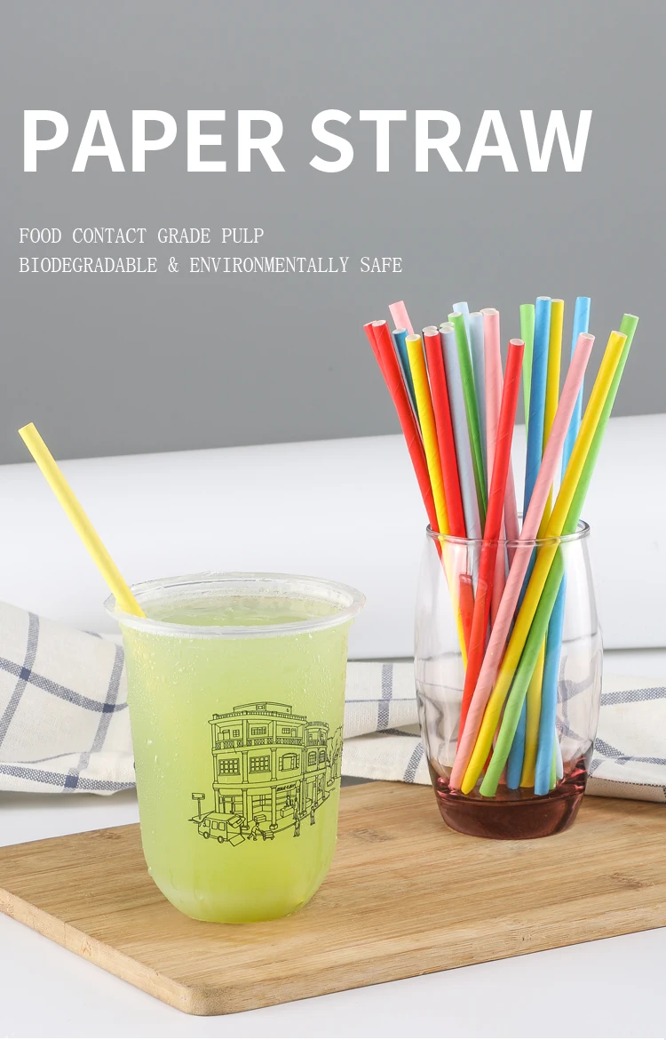 Hot Sale Biogradeable Drinking Paper Straws Individually Wrapped With