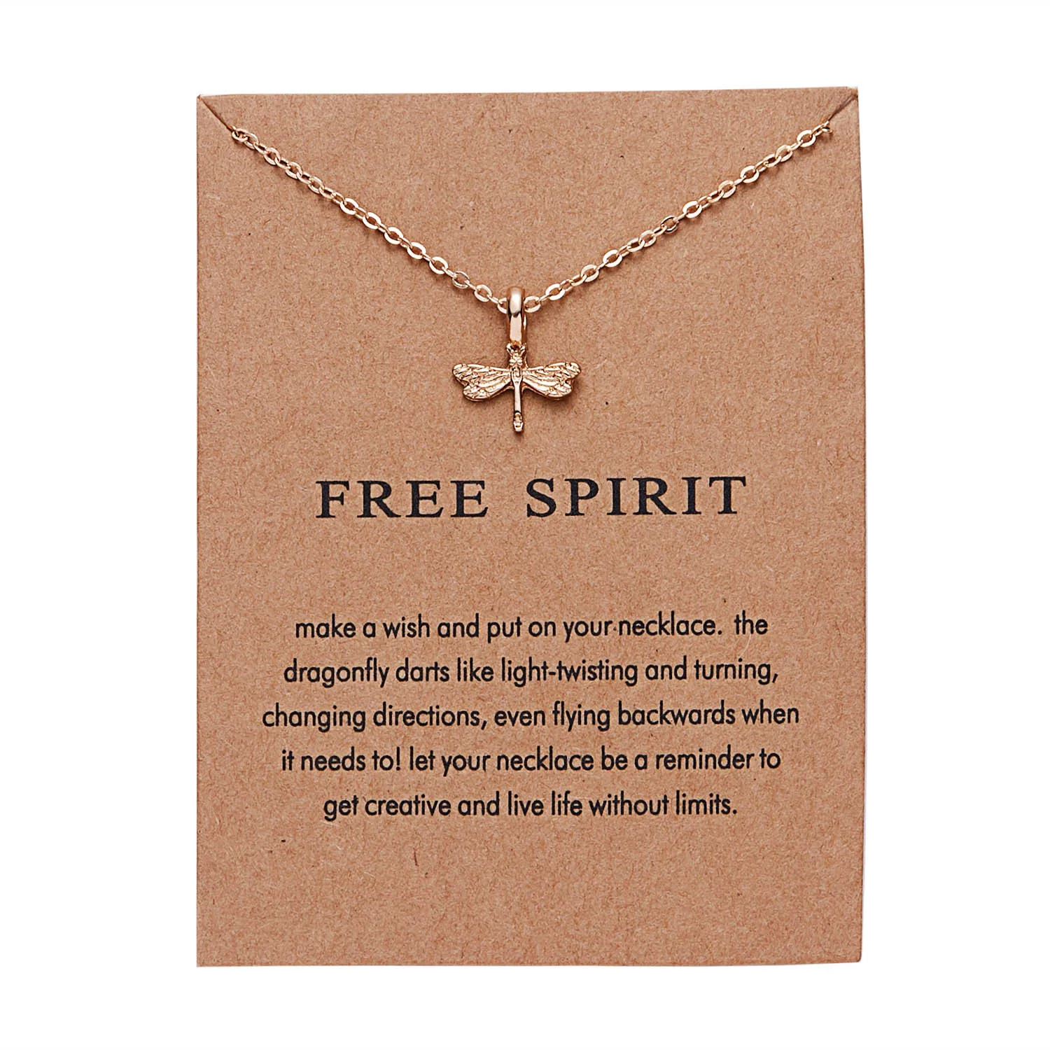 Make A Wish Card Gold Plated Necklace