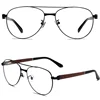 Fashion new luxury Metal frame wood temple Optical eyewear glasses frames