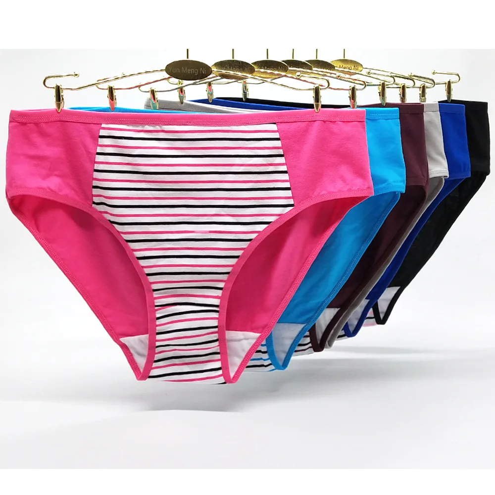 Wholesale Cotton Classic Stripe Brief Plus Size Womens Panties Buy