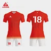 Wholesale Custom Red V- Collar Sublimated Kids 100% Polyester Sport Wear Soccer Jersey