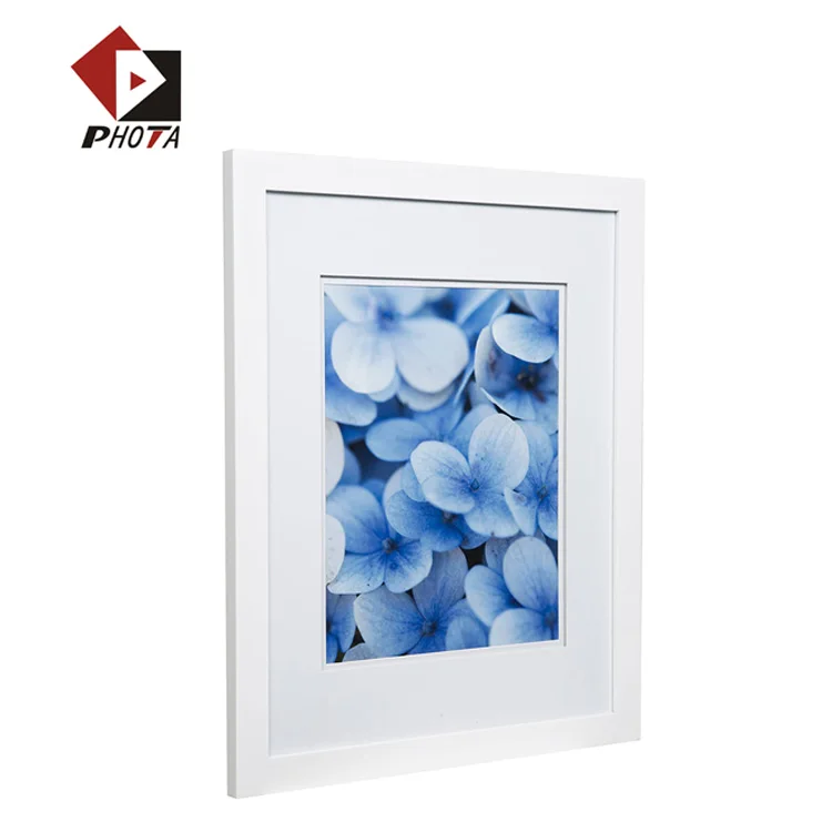 PHOTA Wall Mount Picture Frame 16x20 Flat Double Mat for 11x14 Photo