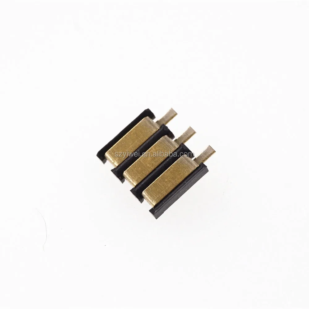 Spring Compression Contact 2.5 Mm Pitch 3 Pin Female Smd Pad Surface Mount Battery Connectors