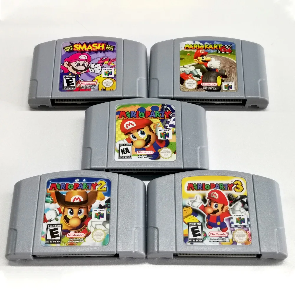 

English Retro N64 Games Cards Everdrive N64 Cartridges N64 Game For Mario Party 1 2 3/