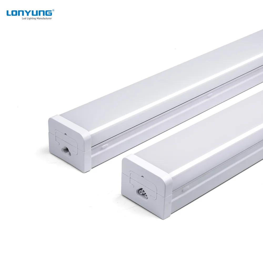 ETL listed Linkable LED Shop Light Tube 20W warm white Emergency LED batten Light with Back up Battery for Industrial Lighting