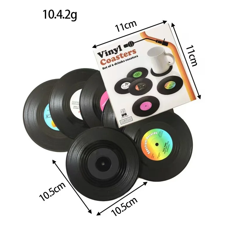 Creative Anti-Slip ABS CD Record Coasters Set Heat Resistant Cup Mats for Home Bar Tabletop Wall Decor & Housewarming Gift supplier