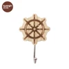 Self-adhesive utility steering wheel wooden towel wall mount hook