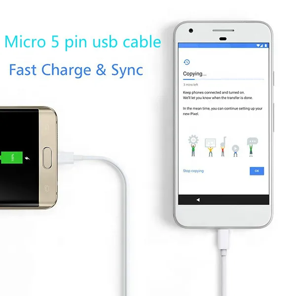 Fast charge 2.1 amp PVC cable android type C Micro 5Pin phone charger cable with packaging - ANKUX.COM
