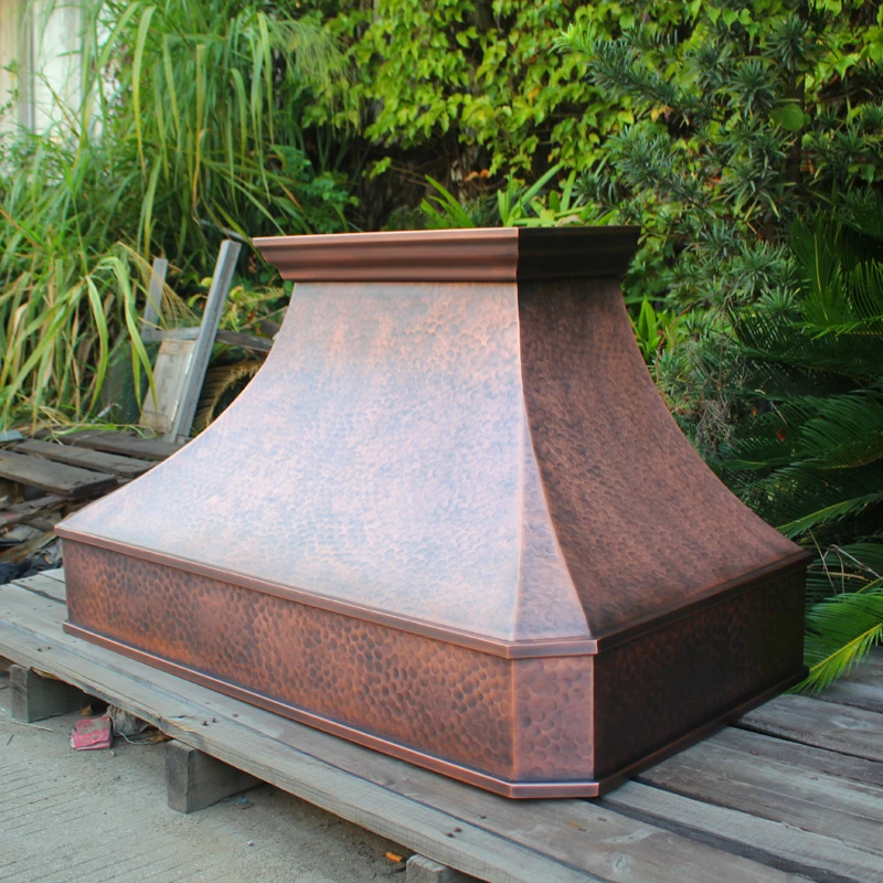 Copper Kitchen Hoods With Straps Wall Mounted Brass Range Hood