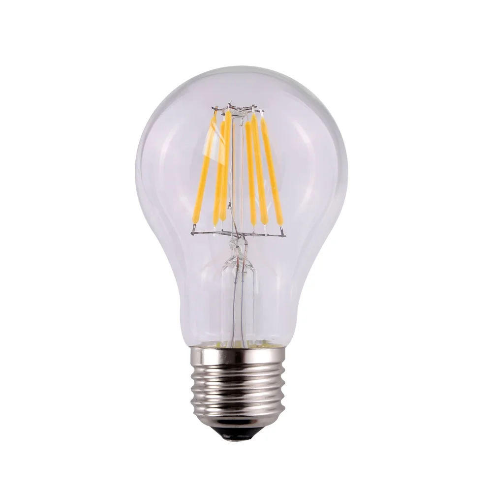 4w 6w 8w A60 A19 E26 filament vintage light 12v led bulb e27