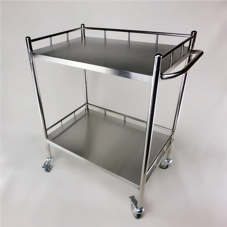 
High Quality Hospital Stainless Medical Waste Hospital Medical Cart Stainless Steel Trolley Medical 