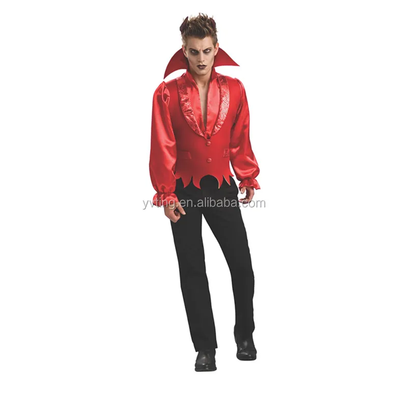Halloween Carnival Party Adult Costume Red Flame Demon Cosplay Top Custom Demon Costume