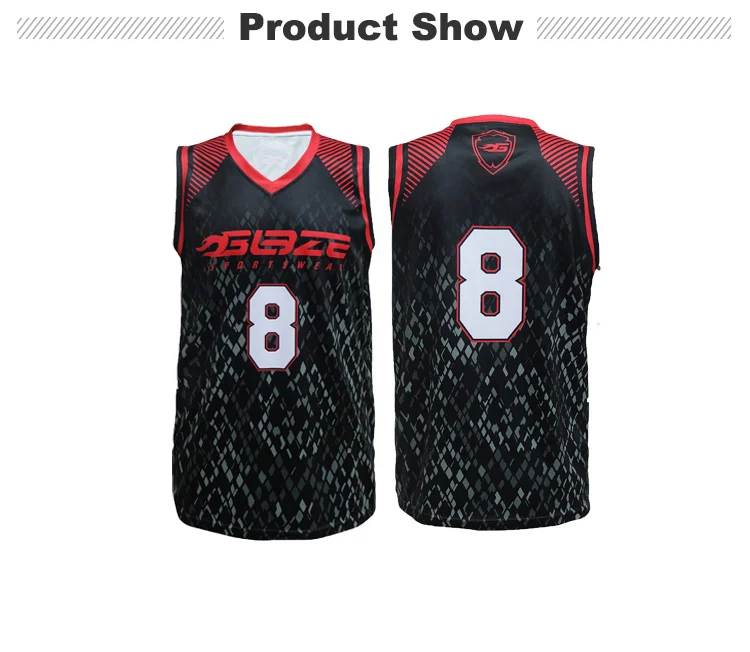 Cheap Latest Design Custom Basketball Jerseys Black And Red - Buy ...